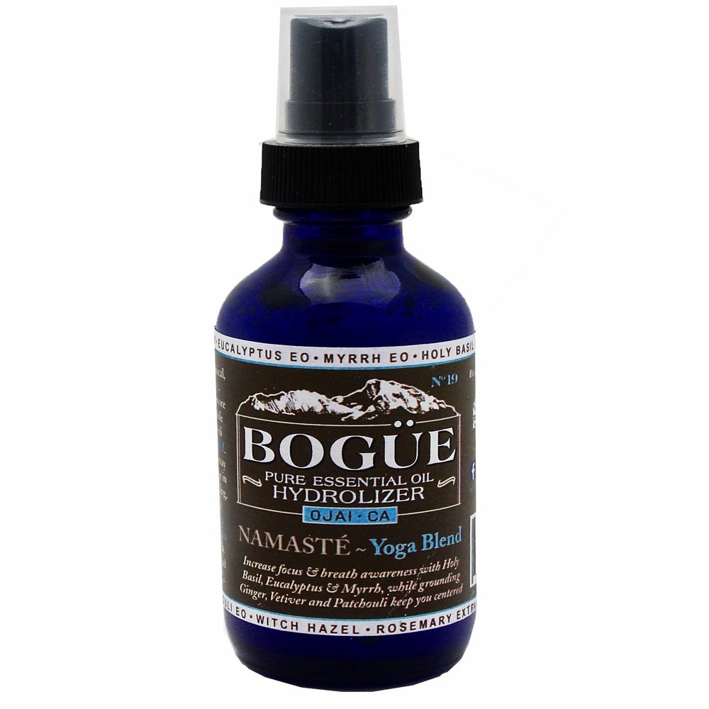 BOGUE Pure Essential Oil HYDROLYZER- N19 BESPOKE "Namaste" Yoga Blend Increase Focus & Breath awareness with Holy Basil, Eucalyptus & Myrrh, grounding Ginger, Vetiver & Patchouli keep you centered