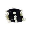 10 Pcs Women's Artificial Pearl Black Elastic Rubber Headbands - No Damage Seamless Hair Ropes with Ponytail Holders view 1