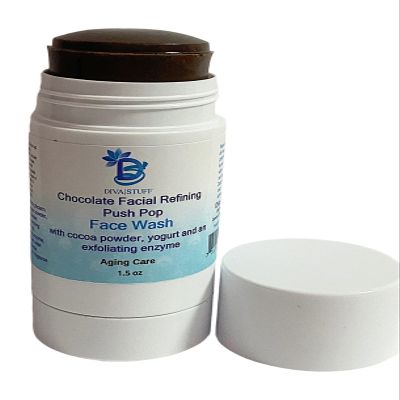 Chocolate Facial Refining Push Pop Face Wash with Cocoa,Yogurt and Walnut Powders, By Diva Stuff