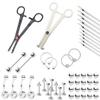 Complete Body Piercing Kit - 50-Piece Assorted Jewelry, Needles and Tools - Lip, Nipple, Belly, Eyebrow, Tongue, Ear view 1