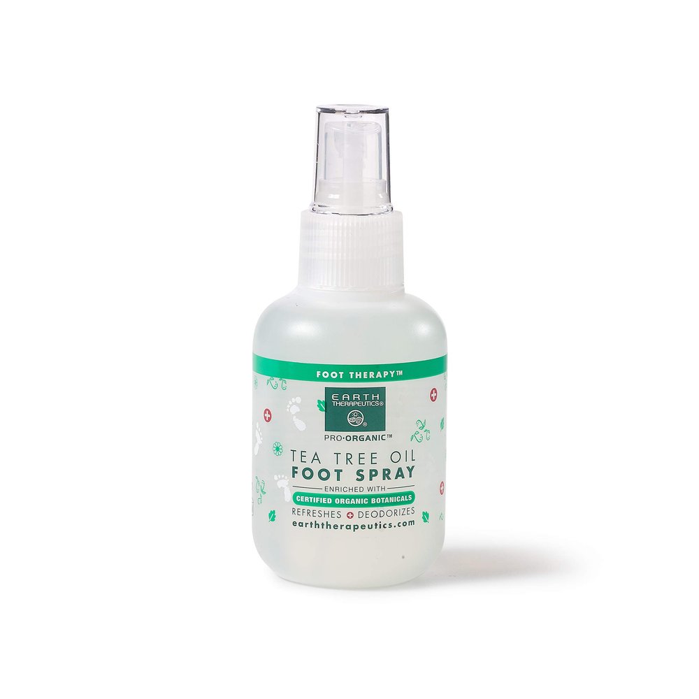 Earth Therapeutics TEA TREE OIL FOOT SPRAY  Natural Cooling Foot Spray  Refreshes & Deodorizes Feet  Enriched with Certified Organic Botanicals  Antiseptic Foot Treatment for Rapid Relief - 4 Oz
