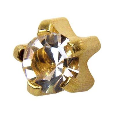 Studex Cubic Zirconia CZ Regular 4mm Gold Plated Claw Setting Ear Piercing Stud Earrings