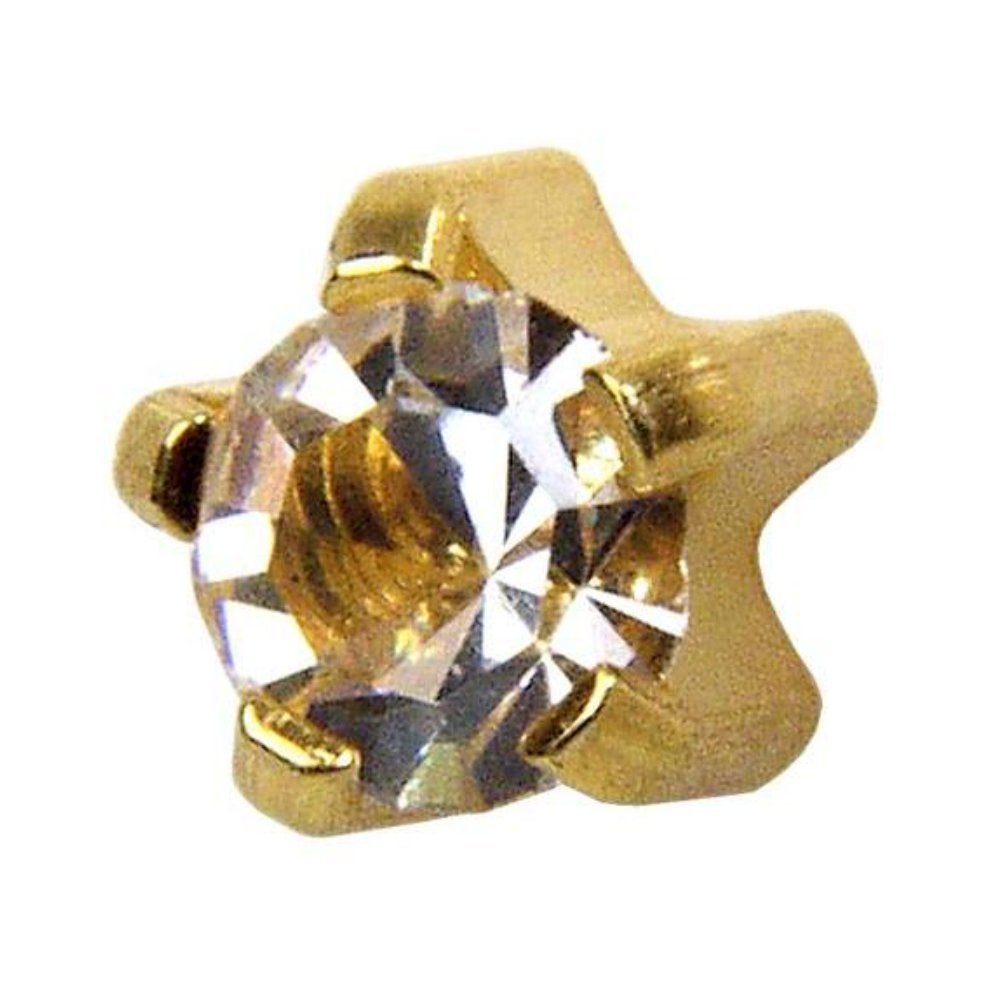 Studex Cubic Zirconia CZ Regular 4mm Gold Plated Claw Setting Ear Piercing Stud Earrings