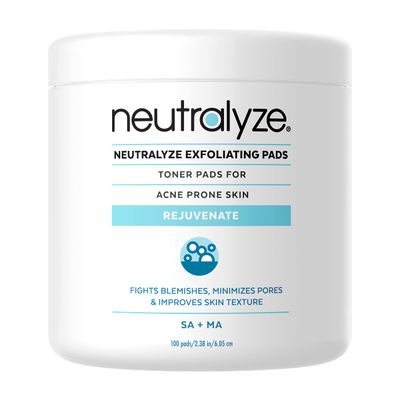 Neutralyze Exfoliating Acne Treatment Wipes - Maximum Strength, Textured Acne Pads with 2% Mandelic Acid & 2% Salicylic Acid for Face & Body - Suitable for All Skin Types, Teens & Adults (100 Wipes)