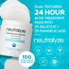 Neutralyze Exfoliating Acne Treatment Wipes - Maximum Strength, Textured Acne Pads with 2% Mandelic Acid & 2% Salicylic Acid for Face & Body - Suitable for All Skin Types, Teens & Adults (100 Wipes) view 3