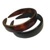 Parcelona French (Set of 2) Wide 1 Inch Tortoise Shell Brown and Black Hair Headbands with Inner Teeth Nibs view 1