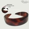 Parcelona French (Set of 2) Wide 1 Inch Tortoise Shell Brown and Black Hair Headbands with Inner Teeth Nibs view 3