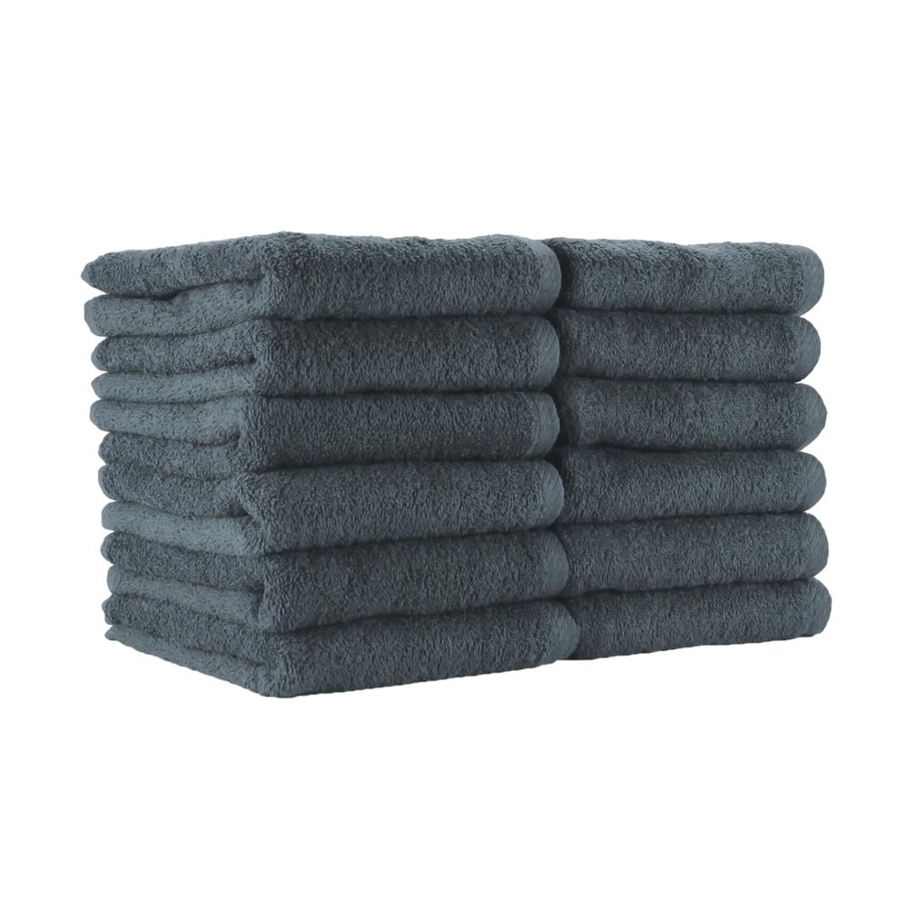 Arkwright Bleach Proof Salon Towels - Pack of 12 - Highly Absorbent, 100% Cotton, Quick Dry Spa Face Towel for Hair Stylist, Barber, Pedicure, and Esthetician, 16 x 27 in, Charcoal