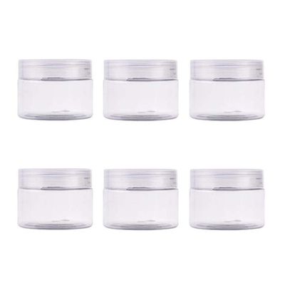 100G/3.3 Oz Jars PET Plastic Empty Cosmetic Containers Cases Cream Lotion Box Ointments Bottle Food Bottle Makeup Pot Jar Pack of 6Pcs