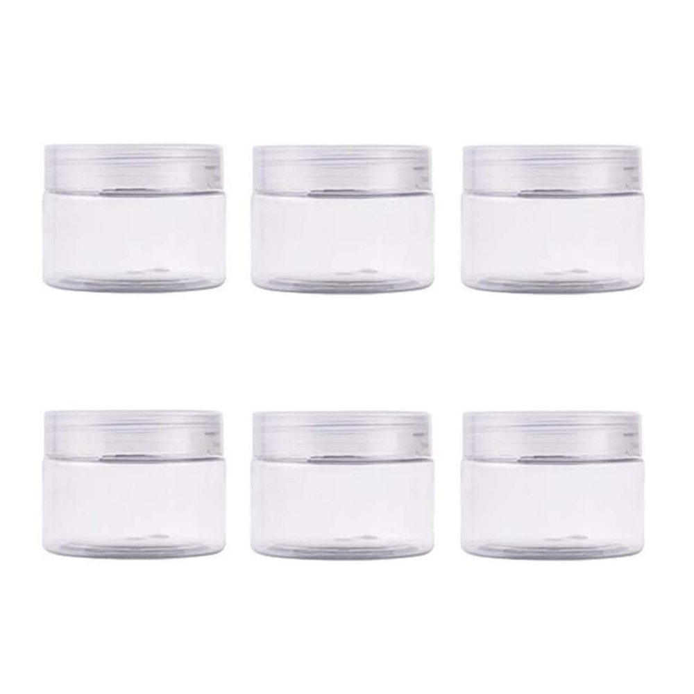 100G/3.3 Oz Jars PET Plastic Empty Cosmetic Containers Cases Cream Lotion Box Ointments Bottle Food Bottle Makeup Pot Jar Pack of 6Pcs