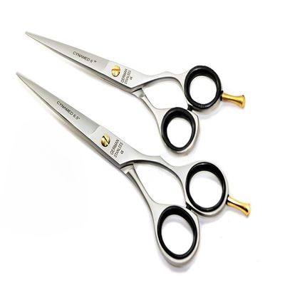 2pc German Professional Hairdressing Barber Scissors Shears With Sand Finish Size 6.5" + 6" (Cynamed)