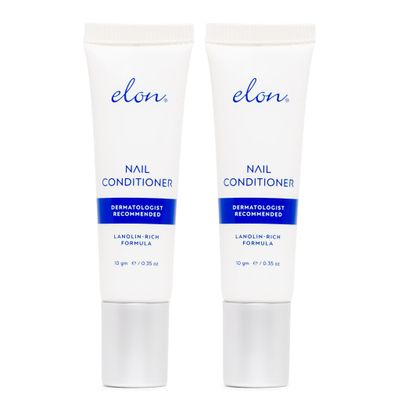 Elon Lanolin-Rich Nail Conditioner  Strengthens Nails, Protects Cuticles, Dermatologist-Recommended for Brittle & Damaged Nails (10g tube, 2 Pack)