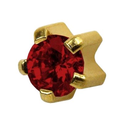 Studex January/Garnet Mini 2mm Gold Plated Claw Setting Ear Piercing Stud Earrings Birthstone