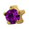 Studex February/Amethyst Regular 4mm Gold Plated Claw Setting Ear Piercing Stud Earrings Birthstone view 1