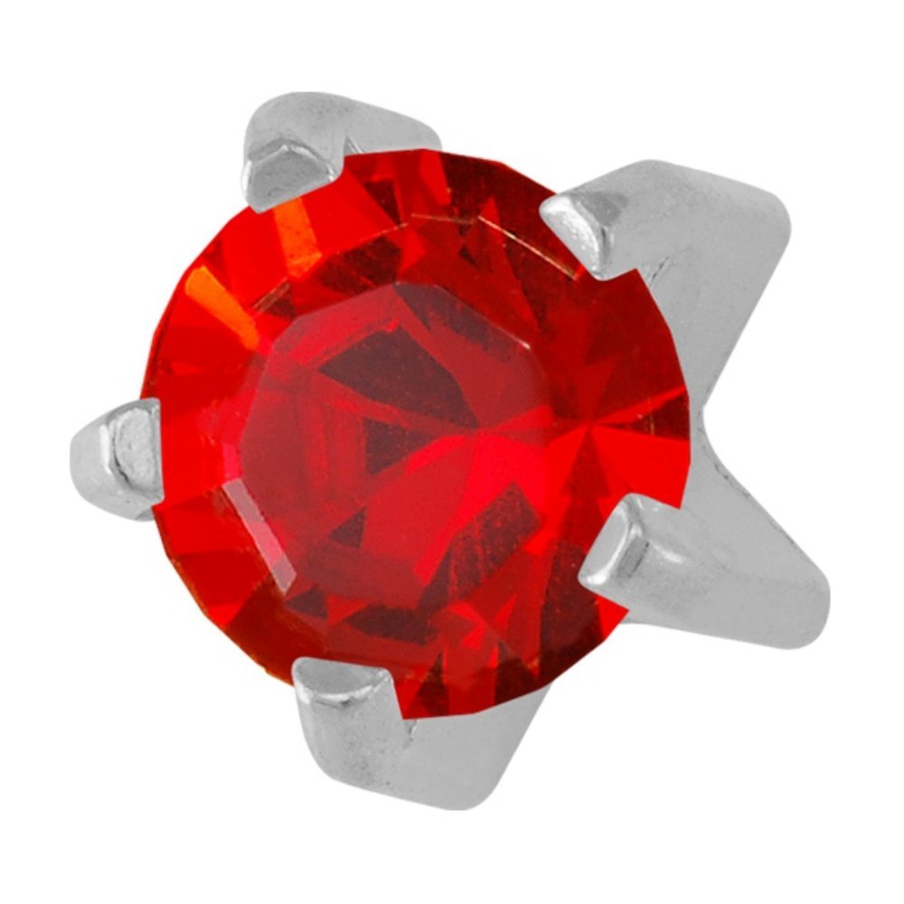Studex July/Ruby Mini 2mm Stainless Steel Claw Setting Ear Piercing Stud Earrings Birthstone