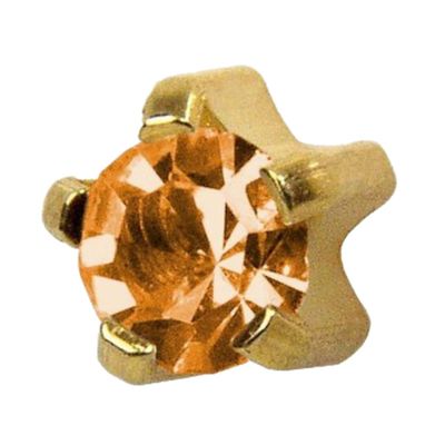 Studex November/Topaz Regular 4mm Gold Plated Claw Setting Ear Piercing Stud Earrings Birthstone