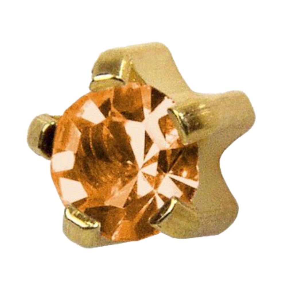 Studex November/Topaz Regular 4mm Gold Plated Claw Setting Ear Piercing Stud Earrings Birthstone