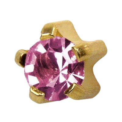 Studex October/Rose Regular 4mm Gold Plated Claw Setting Ear Piercing Stud Earrings Birthstone