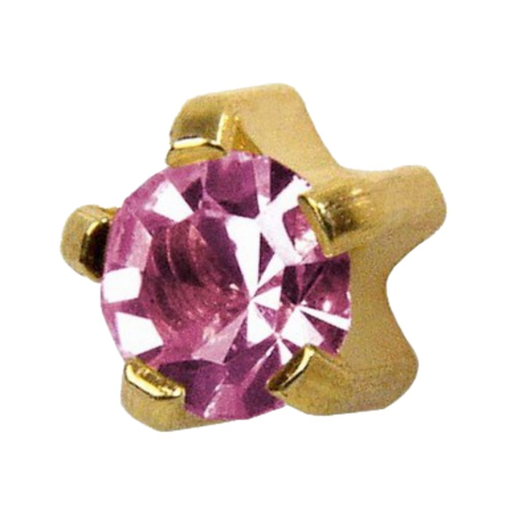 Studex October/Rose Regular 4mm Gold Plated Claw Setting Ear Piercing Stud Earrings Birthstone