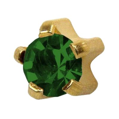 Studex May/Emerald Regular 4mm Gold Plated Claw Setting Ear Piercing Stud Earrings Birthstone