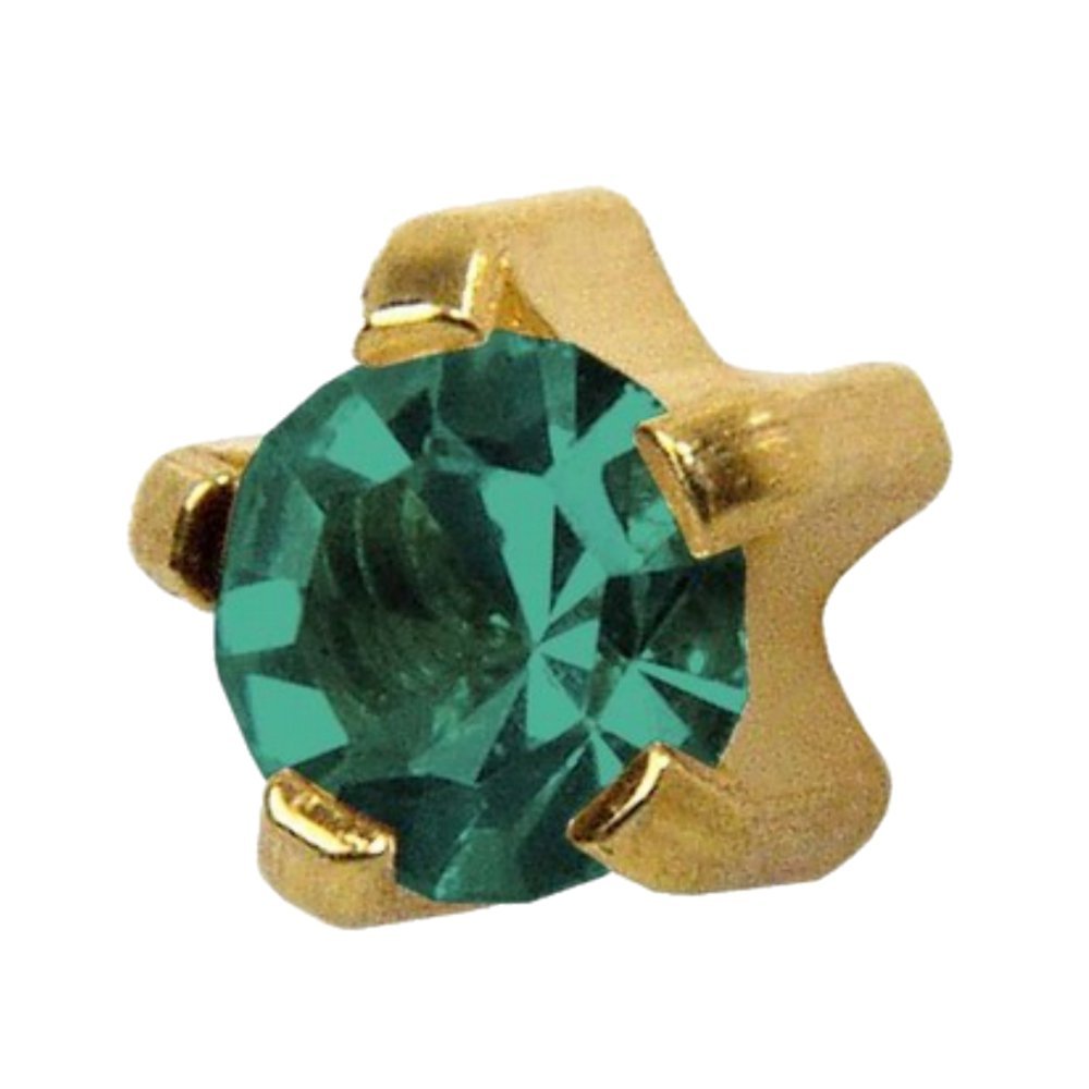 Studex December/Blue Zircon Regular 4mm Gold Plated Claw Setting Ear Piercing Stud Earrings Birthstone
