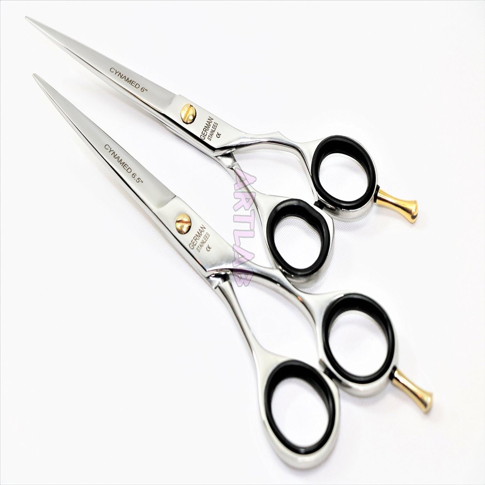 German Stainless Professional Hairdressing Barber Scissors Hairdressing Shears With Polished Finish Size 6.5" (Cynamed)