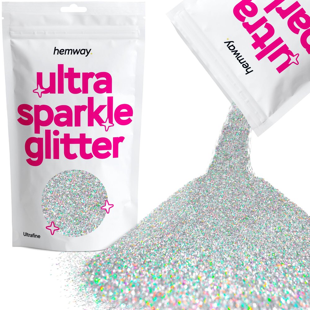 Glitter Silver Holographic Ultra Sparkle Sequins Nail Face Festival Christmas Halloween Makeup Ultrafine 100g / 3.5oz