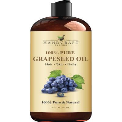Handcraft Blends Grapeseed Oil - Cold-Pressed 16 Fl Oz - 100% Pure and Natural - Premium Grade Carrier Oil for Skin and Hair - Hair and Body - Massage - Hexane-Free