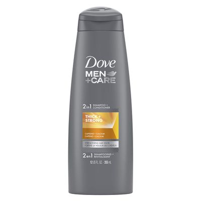 Dove Men+Care 2 in 1 Shampoo and Conditioner, Thick and Strong 12 Ounce