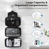 Maliton Toiletry Bag for Men & Women Travel Toiletry Bag Hanging Toiletry Bag Hygiene Organizer with 4 Compartments Waterproof Bathroom Shower Bag Large Toiletries Travel Bag(Black) view 2