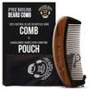 Beardilizer Premium Beard Comb for Men - 100% Natural Black Ox Buffalo Horn & Sandalwood Handle with Carrying Pouch, Professional Anti-Static Fine and Coarse Teeth view 1