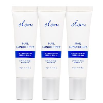 Elon Lanolin-Rich Nail Conditioner  Strengthens Nails, Protects Cuticles, Dermatologist-Recommended for Brittle & Damaged Nails (10g tube, 3 Pack)