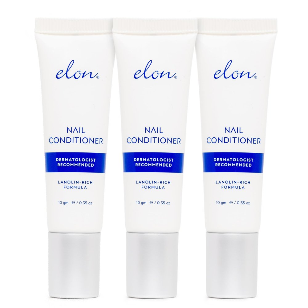 Elon Lanolin-Rich Nail Conditioner  Strengthens Nails, Protects Cuticles, Dermatologist-Recommended for Brittle & Damaged Nails (10g tube, 3 Pack)