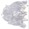 Charming Satin Rosette Bridal Comb Adorned with Wired Lace Appliques and Lustrous Floating Pearls for Wedding, Bridesmaid, Quinceaera or Other Special Events #88D8wh (WHITE) view 1