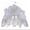 Charming Satin Rosette Bridal Comb Adorned with Wired Lace Appliques and Lustrous Floating Pearls for Wedding, Bridesmaid, Quinceaera or Other Special Events #88D8wh (WHITE) view 2