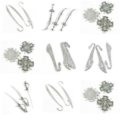 27 Pieces Jewelry Making Charms Sword Cross Shield Broadsword Bookmark Hair Sticks Saber Broad