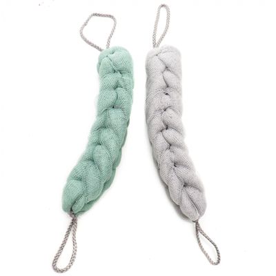 2 Pcs Exfoliating Bath Sponge Shower Pouf Loofah Back Scrubber Mesh Strap Skin Washer with Rope Handles