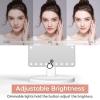 FUNTOUCH Large Lighted Makeup Mirror with Lights, Light Up Mirror with Small 10x Magnification for Desk, 360Rotation Touch Screen,Brightness Adjustable Tabletop Cosmetic Vanity Make Up Mirror view 2