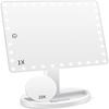 FUNTOUCH Large Lighted Makeup Mirror with Lights, Light Up Mirror with Small 10x Magnification for Desk, 360Rotation Touch Screen,Brightness Adjustable Tabletop Cosmetic Vanity Make Up Mirror view 4