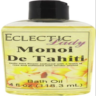 Monoi de Tahiti Bath Oil, Scented Body Oil, Relaxing, 4 oz