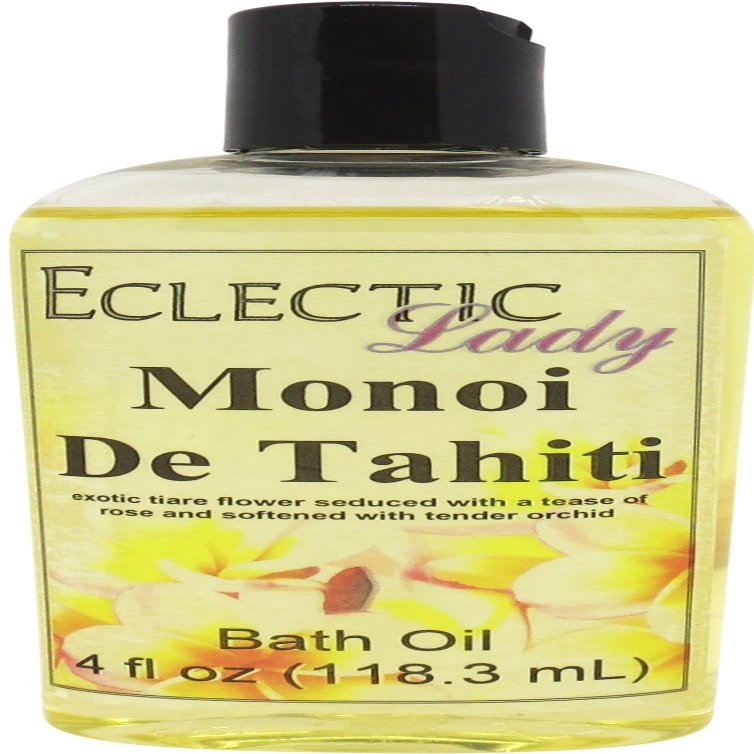Monoi de Tahiti Bath Oil, Scented Body Oil, Relaxing, 4 oz