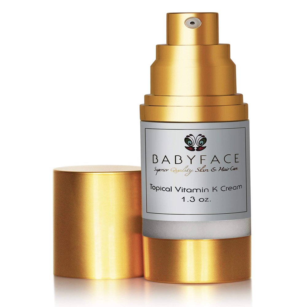 Babyface Extra-Strength Vitamin K Cream Dark Circles, Bruise Healing, Redness Relief, and Even Skin Tone (1.3 oz)