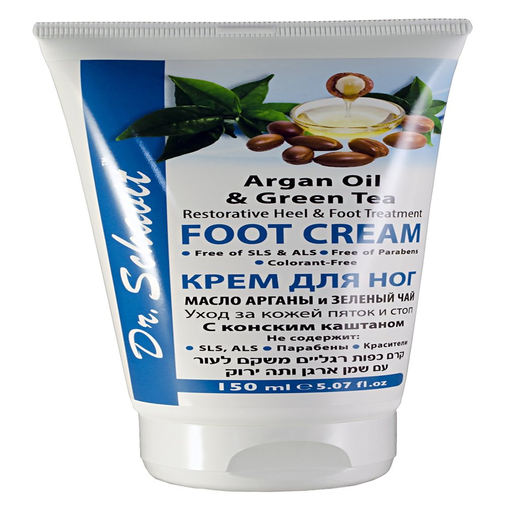 DR. SCHAVIT Argan Oil & Green Tea Foot Cream Restorative Heel & Foot Treatment With Horse Chestnut 5.07Fl.Oz/150ml