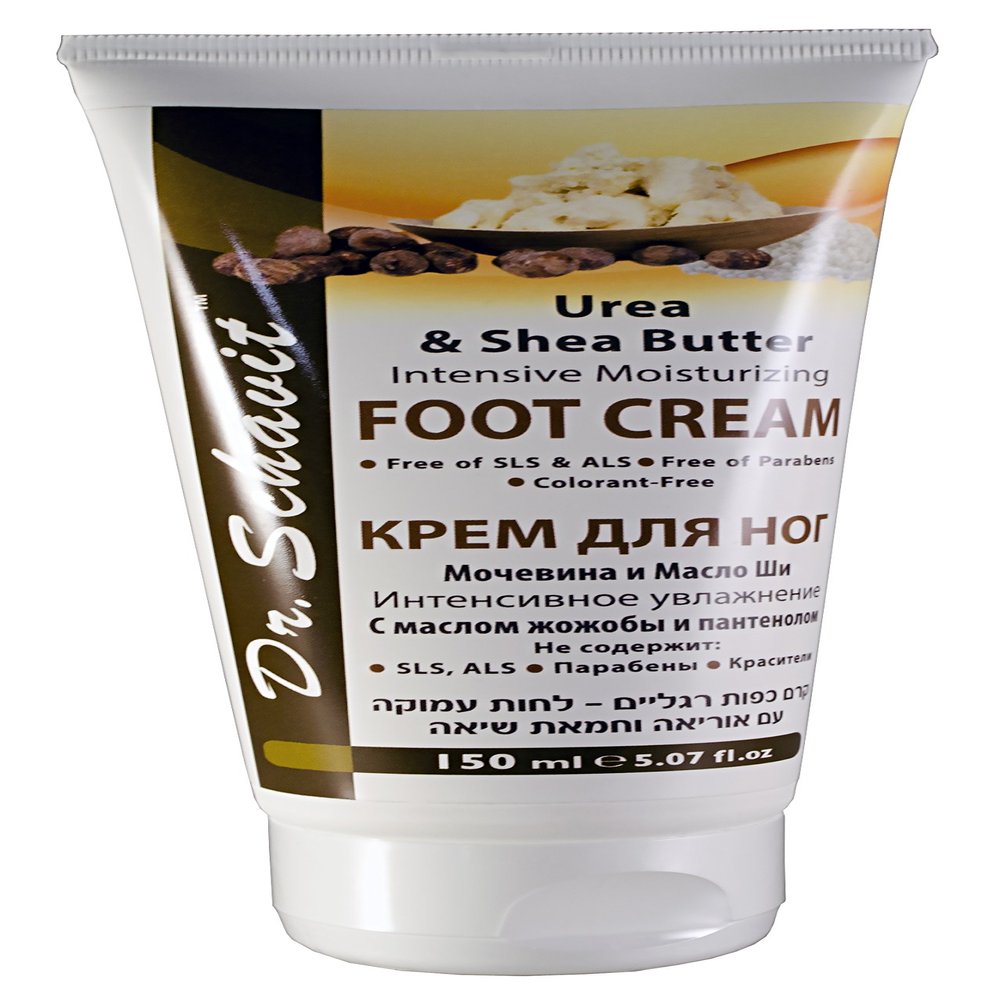 DR. SCHAVIT Foot Cream with Urea and Shea Butter - Intensive Natural Organic Moisturizing Foot Cream to Soften Rough Calloused Skin - With Jojoba Oil and Panthenol