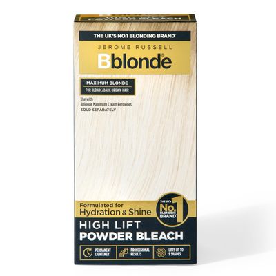 Jerome Russell Bblonde High Lift Powder - Blonde to Dark Brown Hair Lightener with Mineral Oils, Lifts 6-9 Shades, 4 Sachets (4x25g)