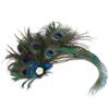 Vpang Vintage Elegant Peacock Feather Hair Clip Women Fascinator Hairpin Flapper Headpiece Hair Accessories view 2
