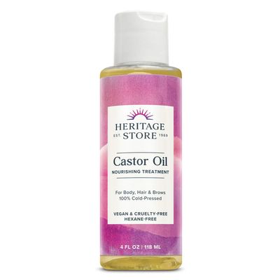 HERITAGE STORE Castor Oil Nourishing Hair Treatment - Deep Hydration for Healthy Hair Care, Skin Care, Eyelashes and Brows, Castor Oil Packs - Cold Pressed, Hexane Free, Vegan, 60-Day Guarantee, 4oz