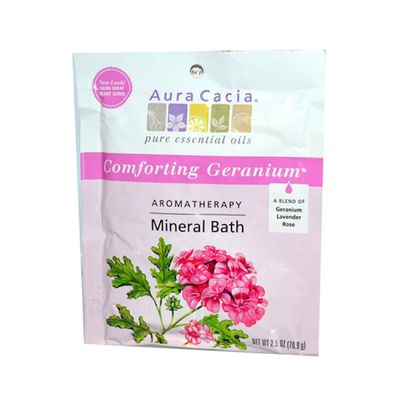 Aura Cacia Mineral Bath, Comforting Geranium 2.5 Oz