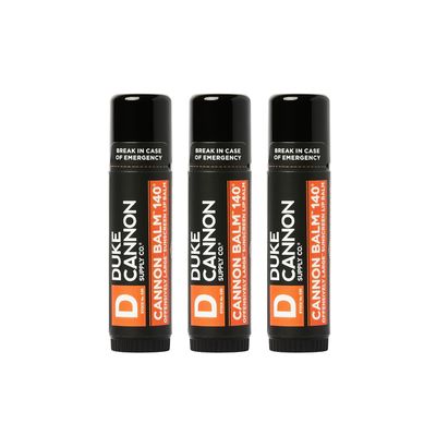 Duke Cannon Supply Co. Tactical Lip Protectant Cannon Balm 140 - (Blood Orange Mint Flavored) Superior Performance, SPF 30, Lip Balm for Hard Working Men, 0.56oz (3 Pack)