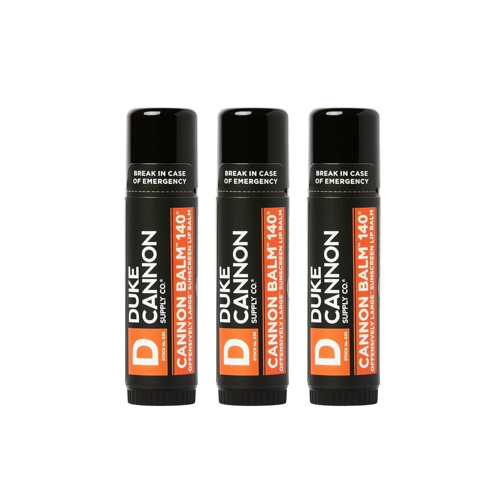 Duke Cannon Supply Co. Tactical Lip Protectant Cannon Balm 140 - (Blood Orange Mint Flavored) Superior Performance, SPF 30, Lip Balm for Hard Working Men, 0.56oz (3 Pack)